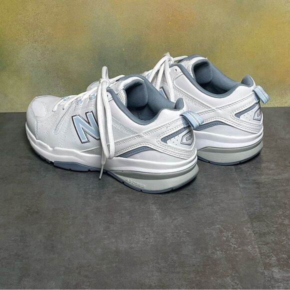 New Balance 608v5 Women's White Wide Leather Sneakers Size 9D - Picture 8 of 16
